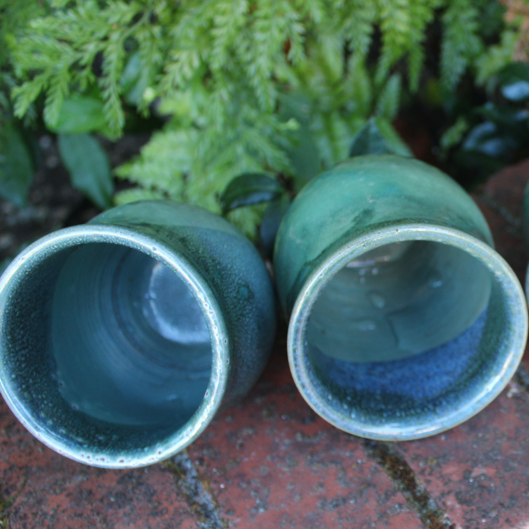 Frogskin over Water Blue Teacups