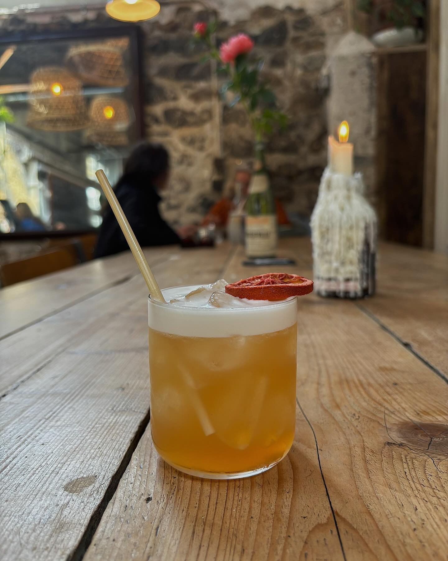 Our Zero Waste Sour. 

Michael @academyofalchemists has been toiling away with new recipes, he&rsquo;s on a mission to limit waste, buying local (often organic) fruit and veg and flowers along with foraging and exploring all sorts of ways to preserve