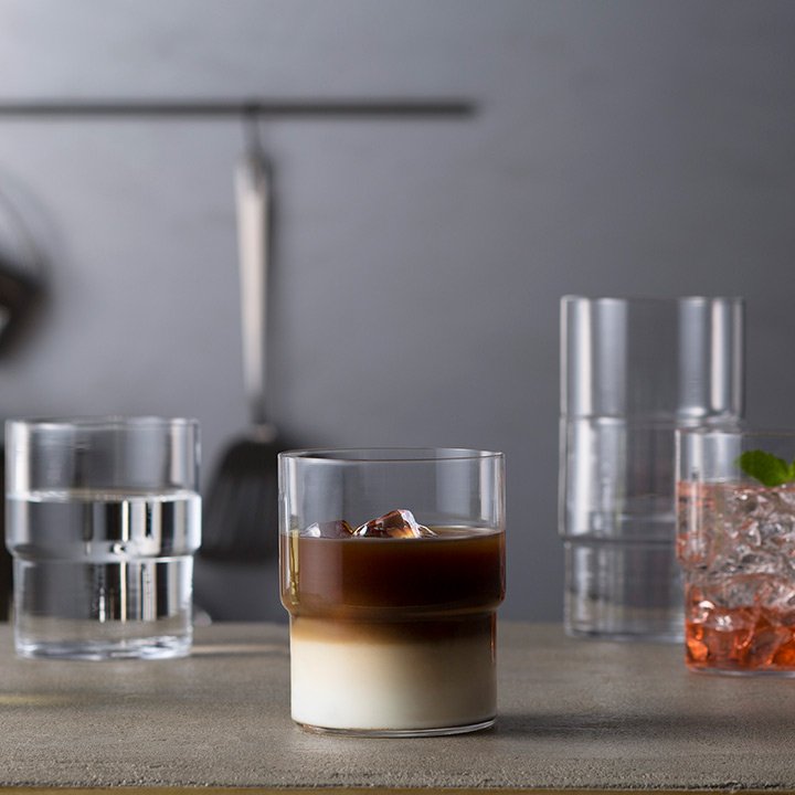 Stapelbarer Tumbler Glas von Toyo Sasaki Glass, stackable tumbler