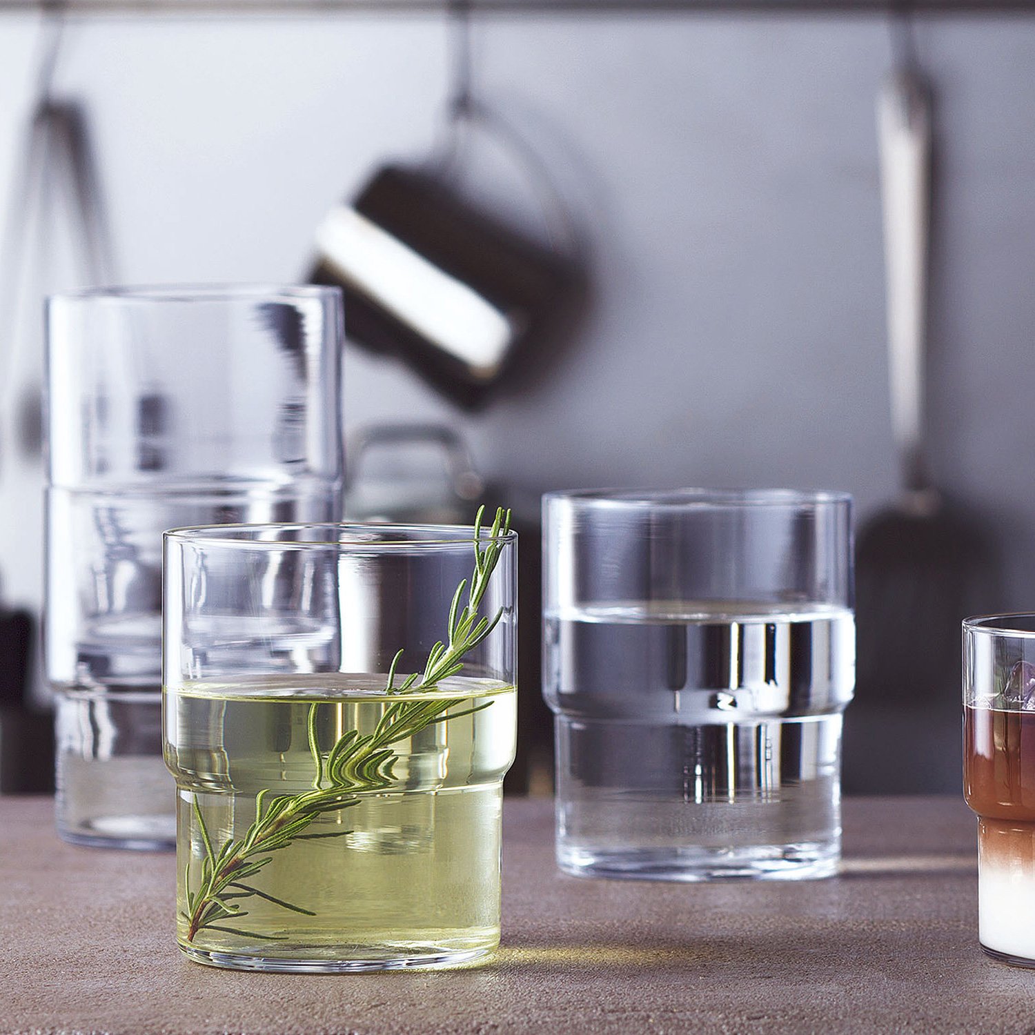 Stapelbarer Tumbler Glas von Toyo Sasaki Glass, stackable tumbler