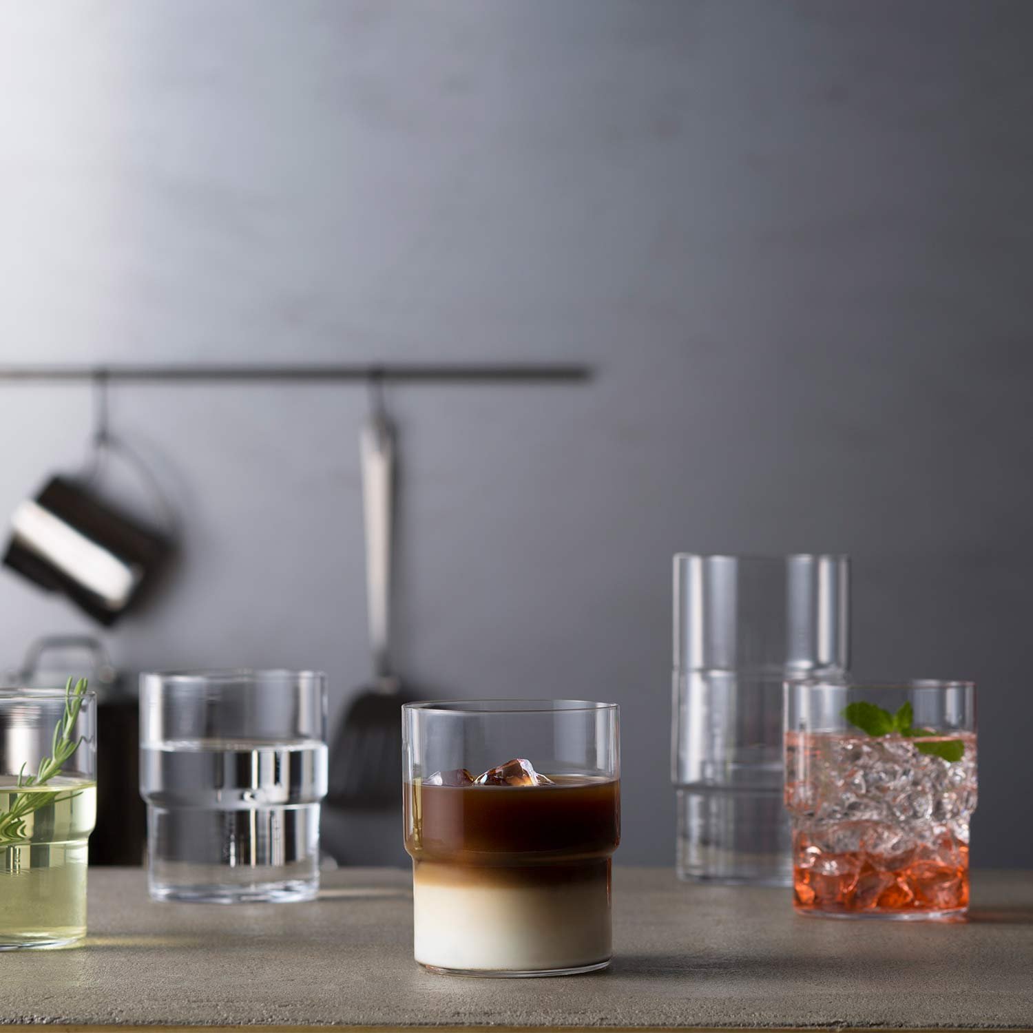Stapelbarer Tumbler Glas von Toyo Sasaki Glass, stackable tumbler