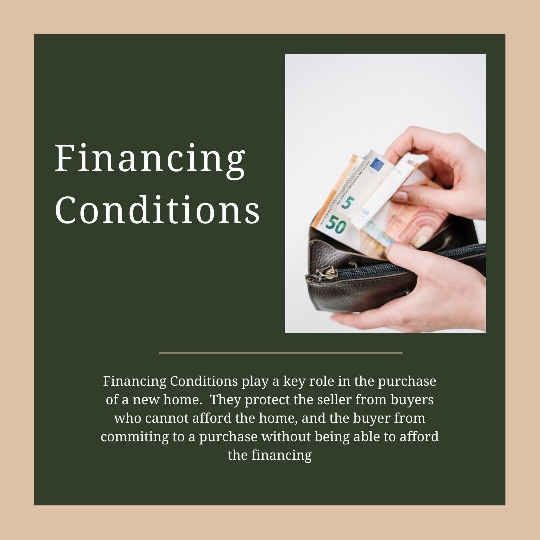 We are back with a #mortgagemonday focusing on Financing Conditions. Financing Conditions are a crucial part of the entire Real Estate process, and they protect both the seller and the buyer from entering into an untenable agreement. Usually there is