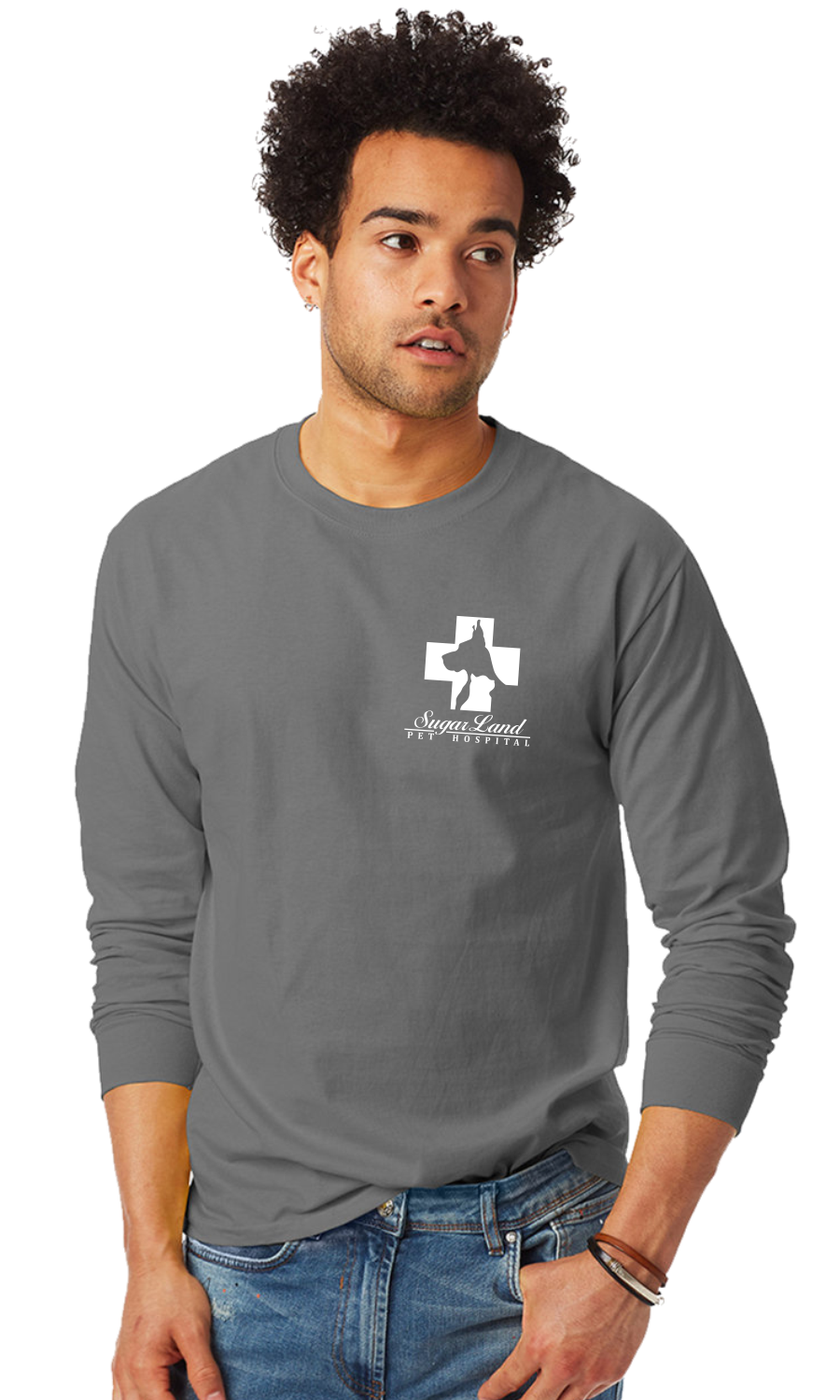Sugar Land Pet Hospital - Webstore - 2023 - Longsleeve.SmokeGrey.Front.png