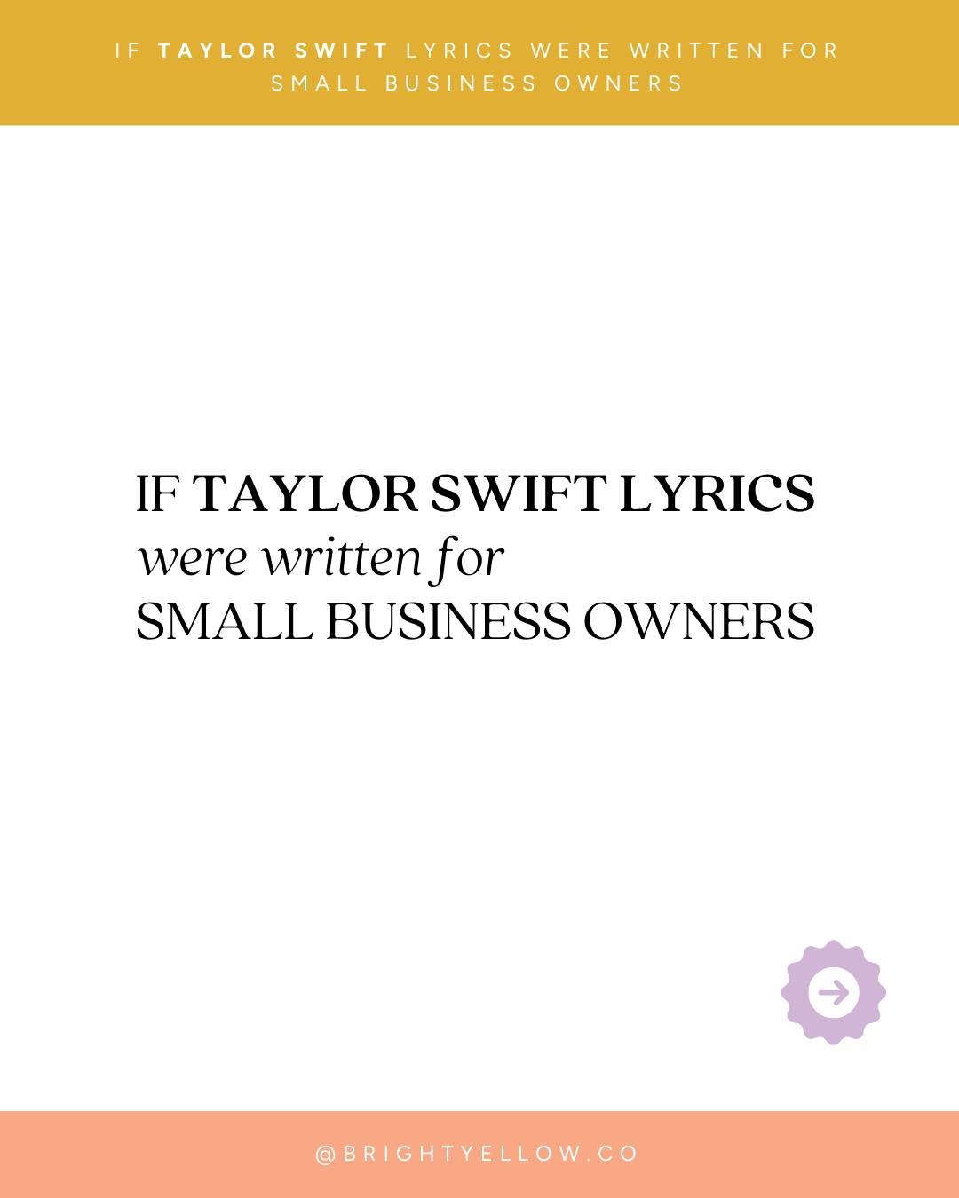 If @taylorswift  Lyrics were written for small business owners 😁☀

Happy Friday from me and my brain.