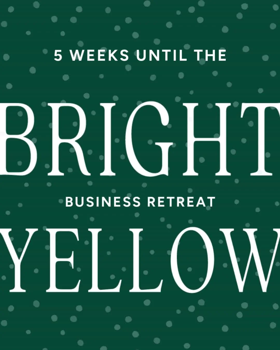5 WEEKS!? Who let that be real life 😄

5 weeks until I get to see your beautiful face walk in the door. 
4 weeks until sign-up closes.
3 french hens.
2 turtle doves.
Ane one very extra special day.
🫶

I need you to know that one of my top prioritie