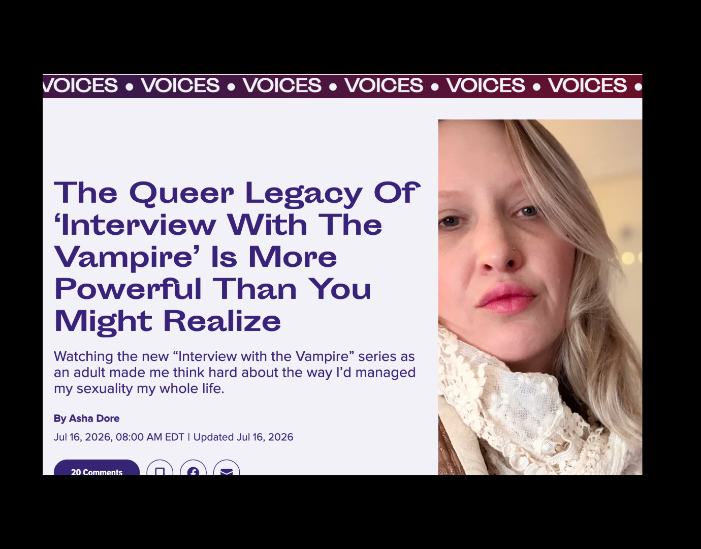 HuffPost Voices/Culture, 2026