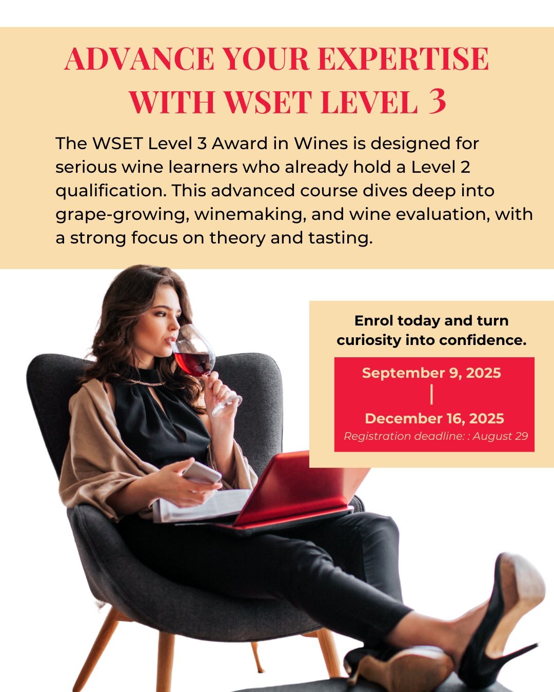 Ready to deepen your wine expertise? The WSET Level 3 Award in Wines is ideal for those who already have Level 2 and want to gain a more professional, in-depth understanding of wine. From viticulture to blind tasting, this advanced certification offe
