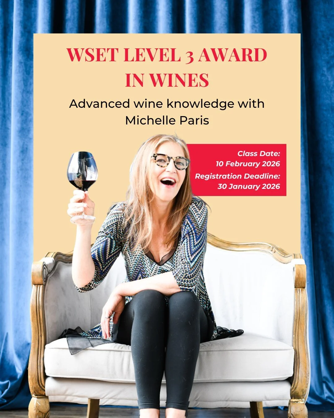 Take your wine expertise to a higher level with the WSET Level 3 Award in Wines.

This course explores global regions, advanced tasting techniques and professional evaluation skills.

Guided by Michelle Paris @miche_paris, each session brings clarity