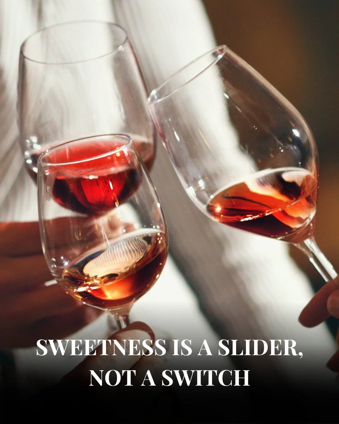 Most wines are not &ldquo;sweet&rdquo; or &ldquo;dry&rdquo; overnight. Sweetness moves on a spectrum, and your brain reads it alongside acidity, alcohol and fruit intensity.

A wine can taste sweeter when the acidity is lower, or drier when the acidi