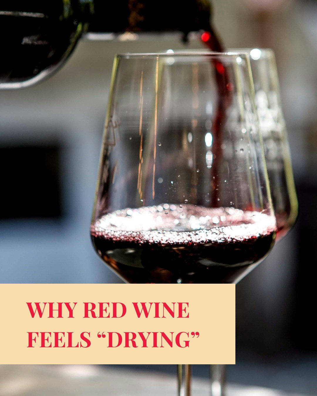 That drying feeling is usually tannin, not &ldquo;strong alcohol&rdquo; or &ldquo;bold flavour.&rdquo; Tannins come mostly from grape skins, seeds and sometimes oak, and they bind with proteins in your saliva, which creates that grippy, mouth-drying 
