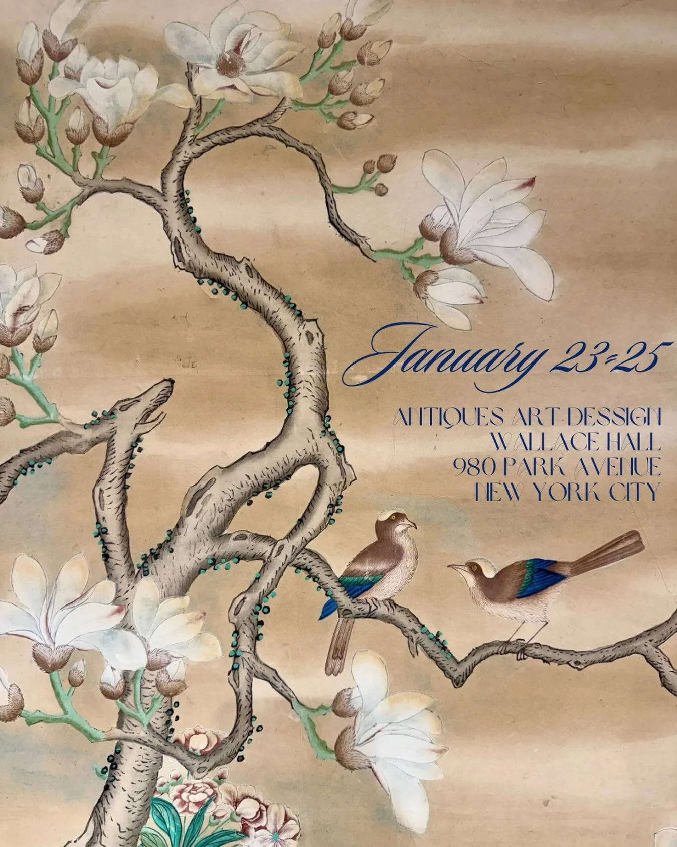 January brings us to the Upper East Side. 🌸🕊️ Antiques Art &amp; Design at Wallace Hall January 23&ndash;25 &bull; 980 Park Avenue
A winter gathering of beauty, history, and inspiration in the heart of Manhattan. We hope to see you there.

.
.
.
.
