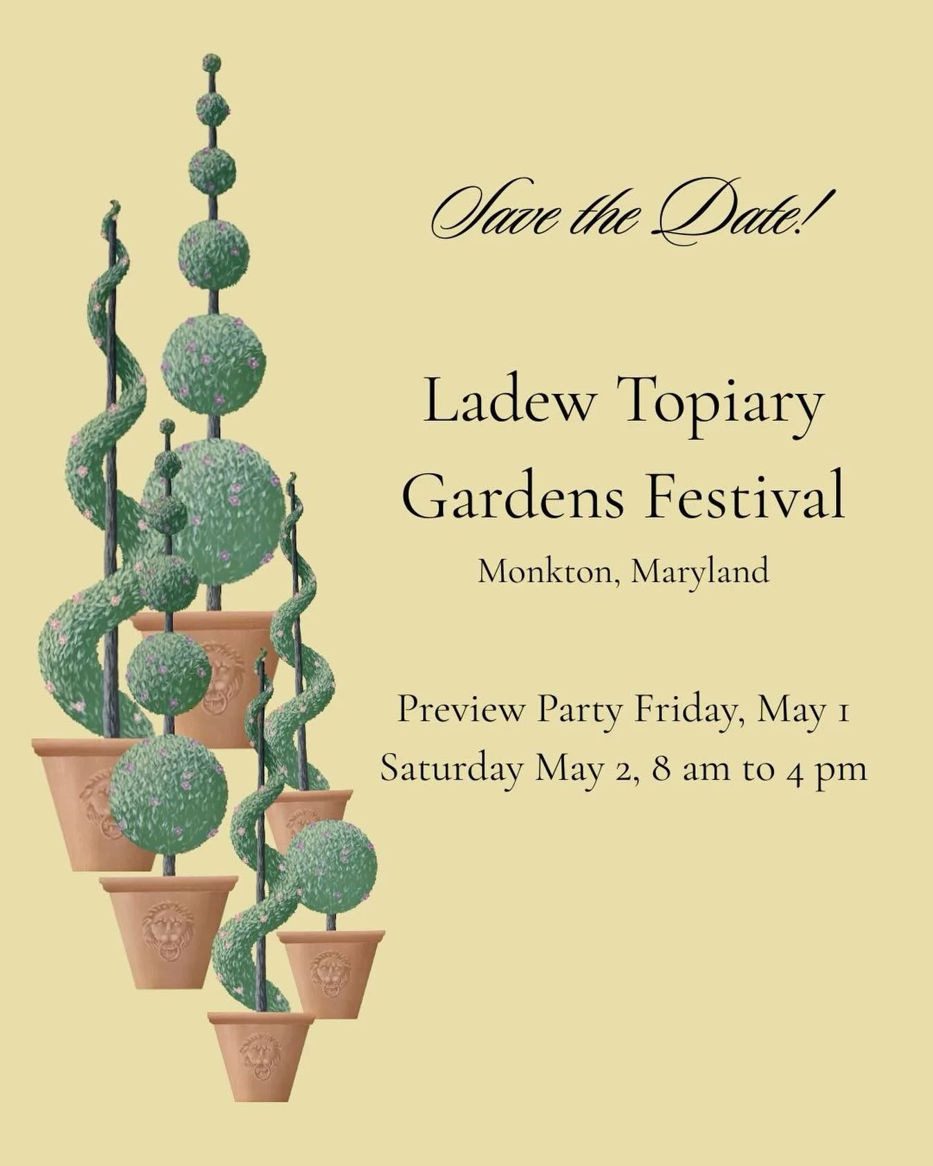 March 1&hellip; which means garden season is officially top of mind. 🌿
Thrilled to be exhibiting at the Ladew Topiary Gardens Festival in Monkton, Maryland &mdash; Preview Party May 1 and continuing May 2.

.
.
.
.
.
.
.
.
.
.
#annparkecollection #a
