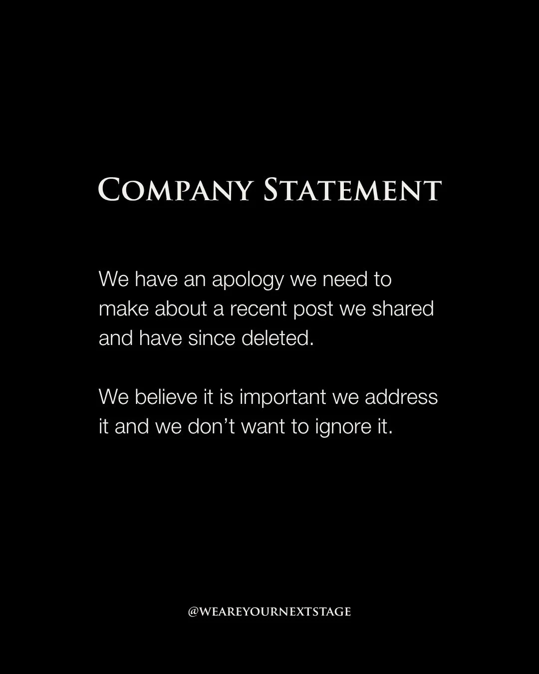 COMPANY STATEMENT:
We would like everyone to take this as a formal apology for our recent post&hellip;

Did we get you? 😭 This is your sign to join YNS.

Comment &ldquo;LINK&rdquo; and we will send you the link to join.