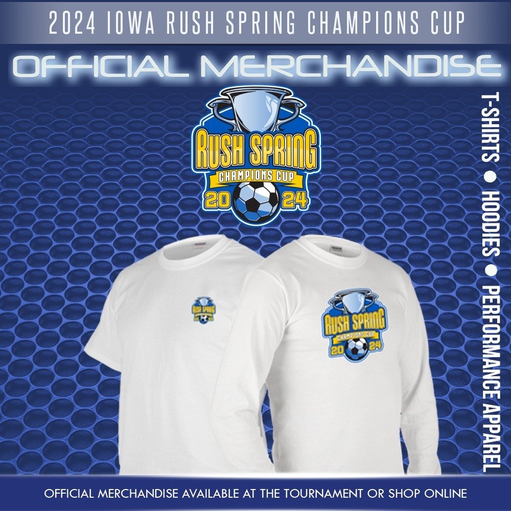 Gear up for the 2024 Iowa Rush Spring Champions Cup! The online apparel store is live and ready for orders: click the link in our bio.