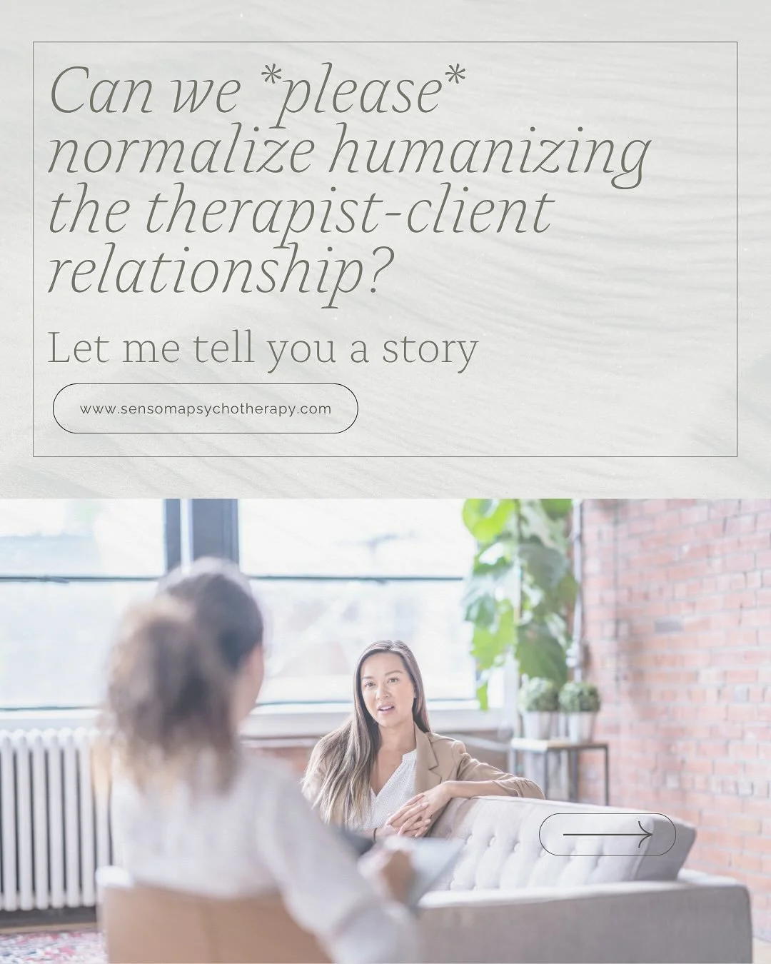 ✨ At the heart of healing isn&rsquo;t a technique, a theory, or even the perfect words. 
It&rsquo;s relationship.

One of the most powerful things I&rsquo;ve learned ~both as a client and a therapist~ is that repair happens when we feel &ldquo;with-n