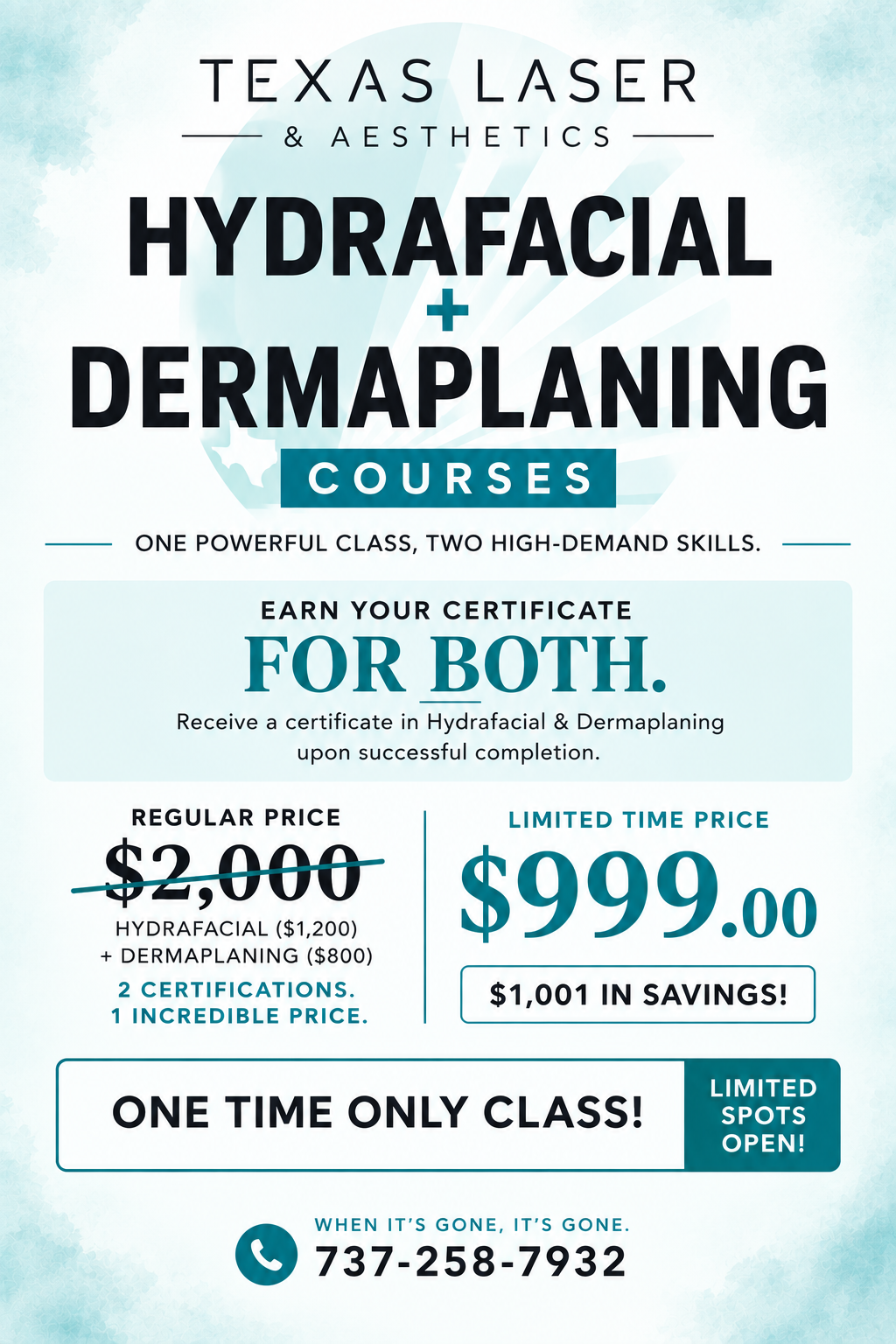 Hydrafacial + Dermaplaning Dual Certification