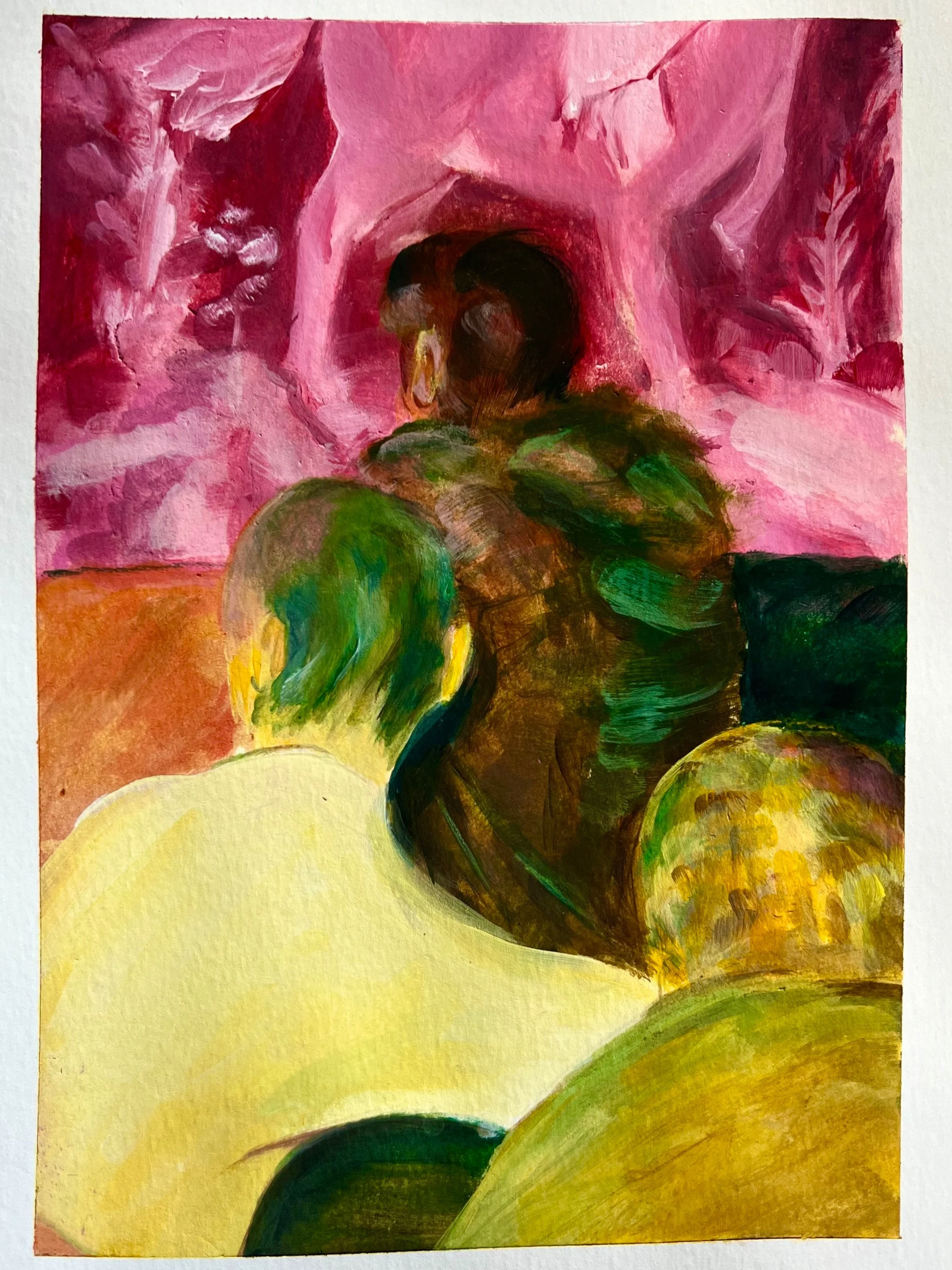 "Pause on Perception", Acrylic on Paper, 2024