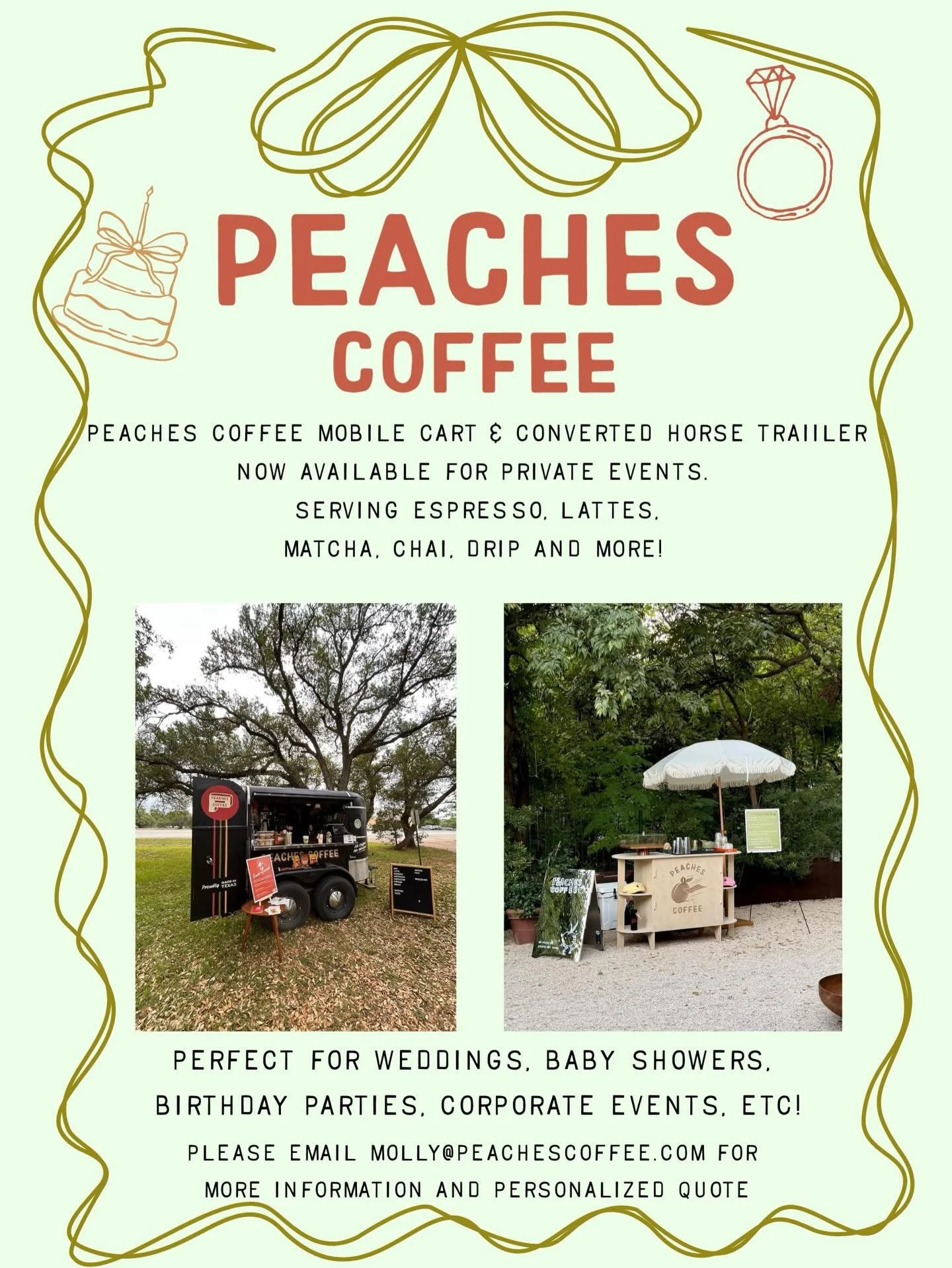 VENDOR SPOTLIGHT! Our favorite coffee company is now offering mobile coffee carts for private events! The coffee is delicious and the employees/owners are so fun ✨☕️