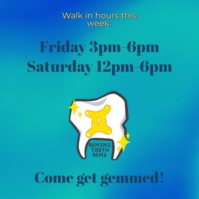 We are accepting walk-ins today and tomorrow @shecomesinpeace stop by and get tooth gems and or a fang/bleaching tray consultation #teeth #toothgems #customfangs #fangsmith #bleaching #neworleans