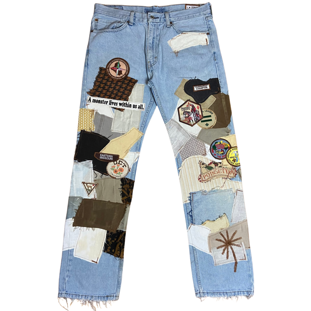 【COLOR iN ID】Cullen Patch Denim Pants KAMI NO.5301 CROSS PATCH JEANS – STREETS OF KAMI