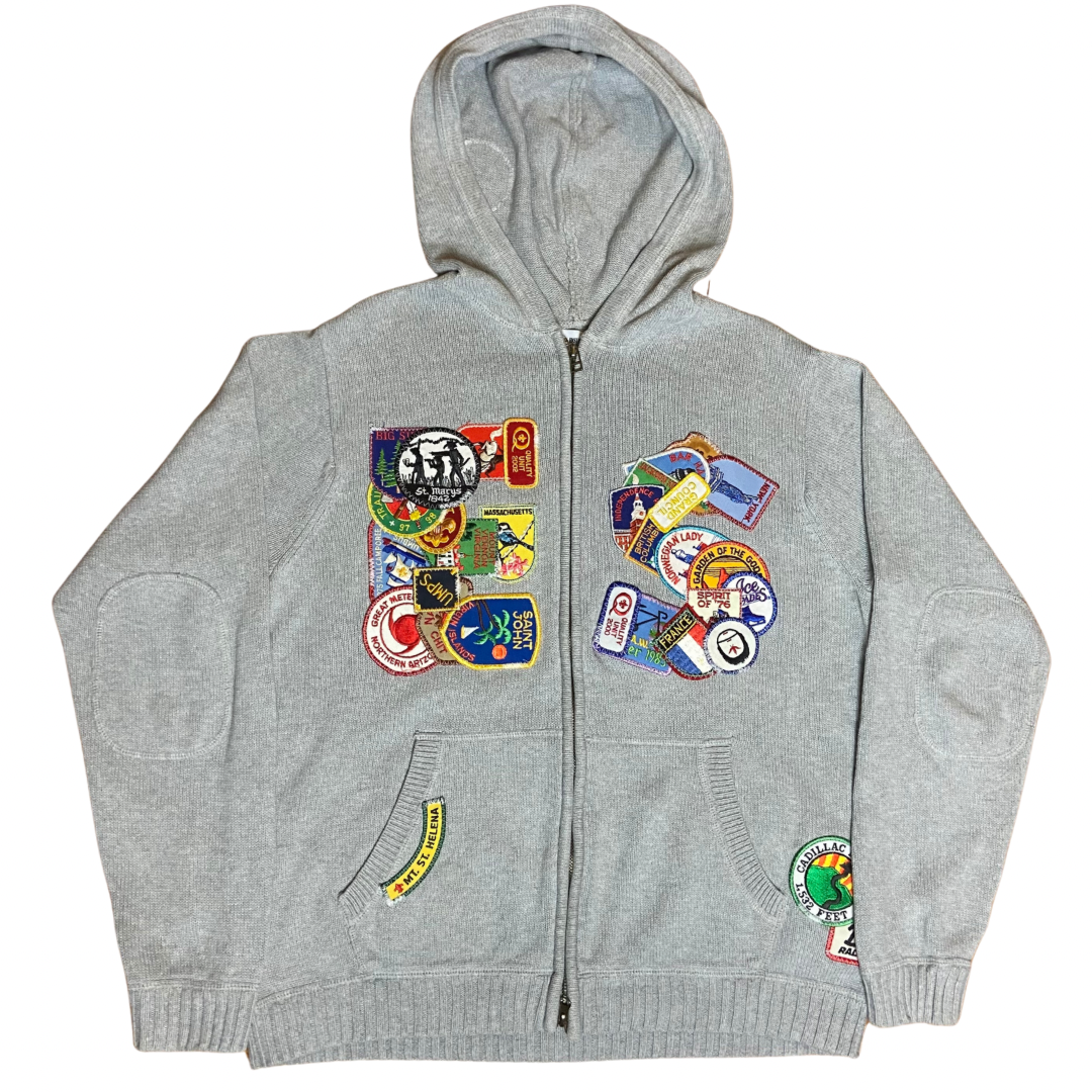 Ensemble Seul Patchwork Initial Zip Up Hoodie [Large] — Ensemble Seul