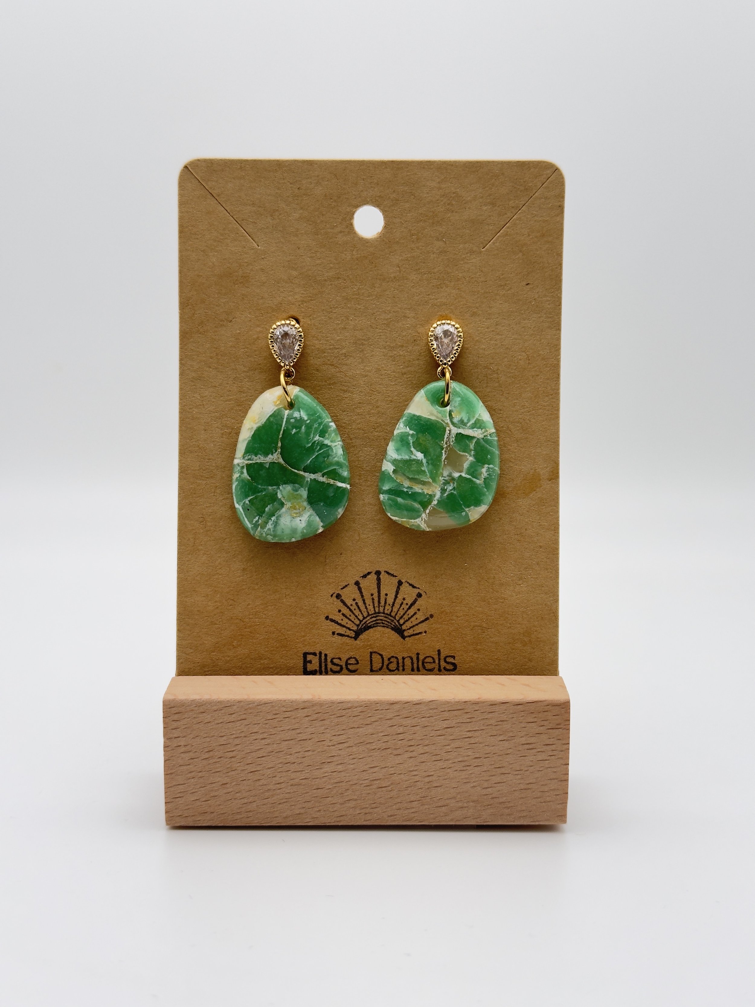 Jade Stone Teardrop Drops