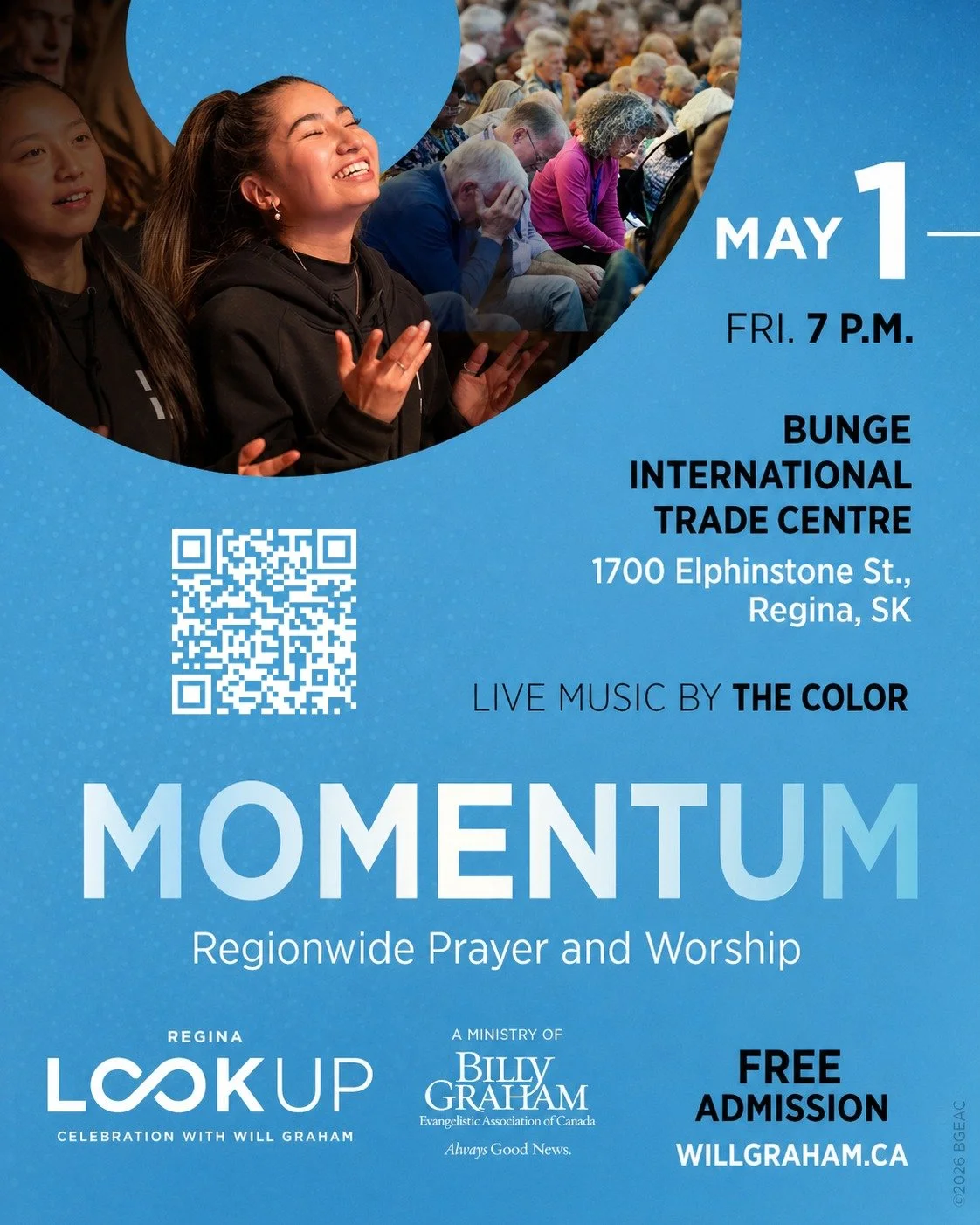 Invite family members and friends to a Night of Prayer and Worship this Friday! Together, we will lift our praise to the Lord and ask God to draw men, women, and children to Himself during the Celebration with Will Graham.

+ This Friday, May 1 at 7: