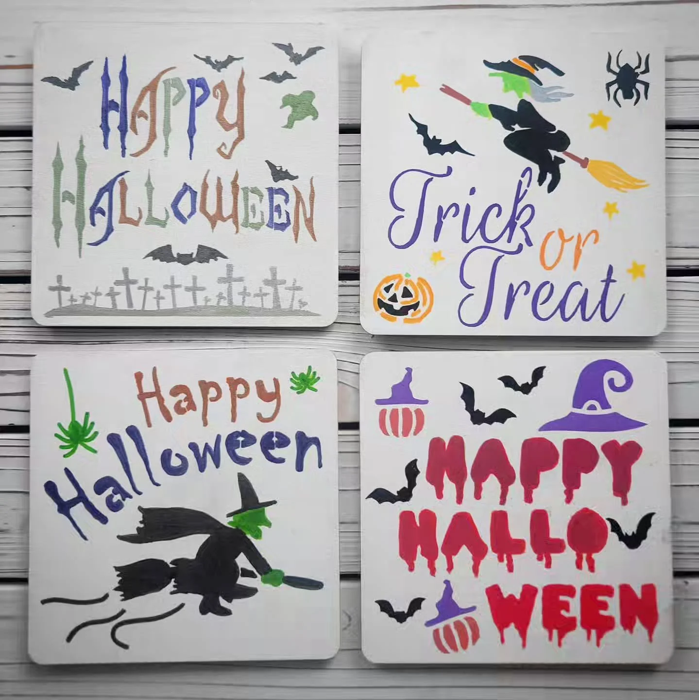 A peek at some of the spooky signs I have for my interchangeable wreaths. They attach to the center of my wreaths with magnets so they can be swapped out seasonally. Which one is your favorite?

#WoodFlowers #WoodFlowerFlorist #OhioFlorist #WeddingFl