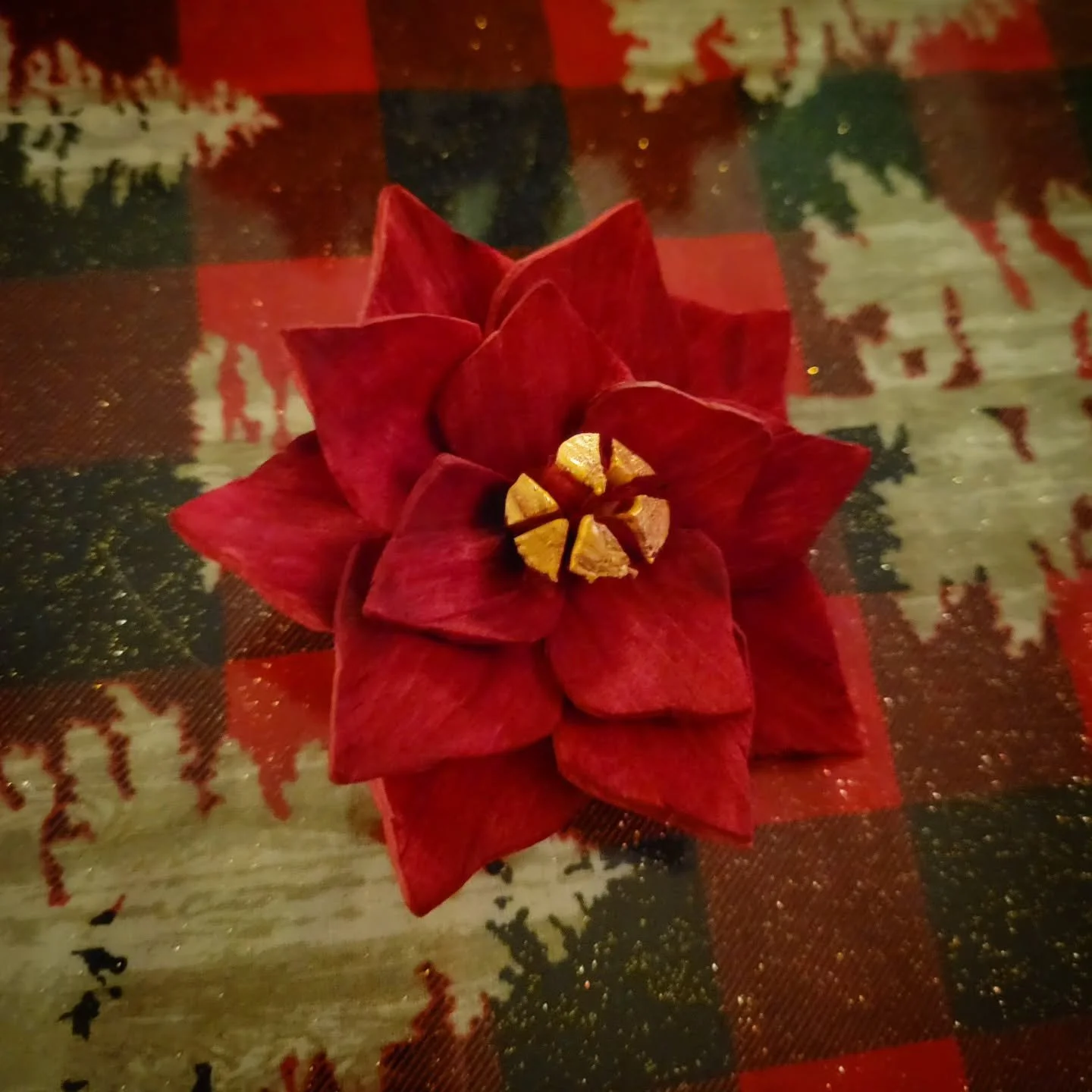 Burning the midnight oil painting poinsettas for a Christmas-themed wedding. I'll be adding these to the florals tomorrow as one of the last few finishing touches.