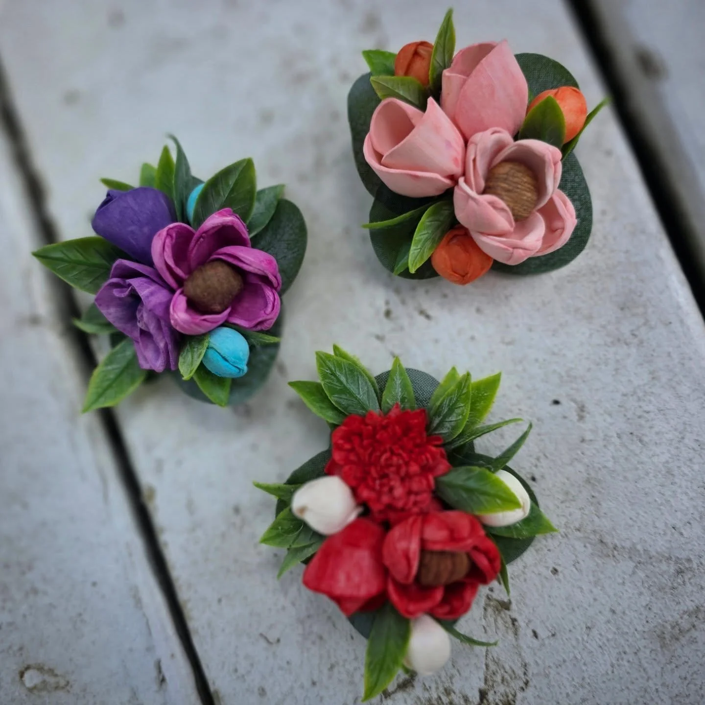 Some of the colorful brooches I will have for sale this Saturday at the Craft and Herb Festival in downtown Wadsworth!