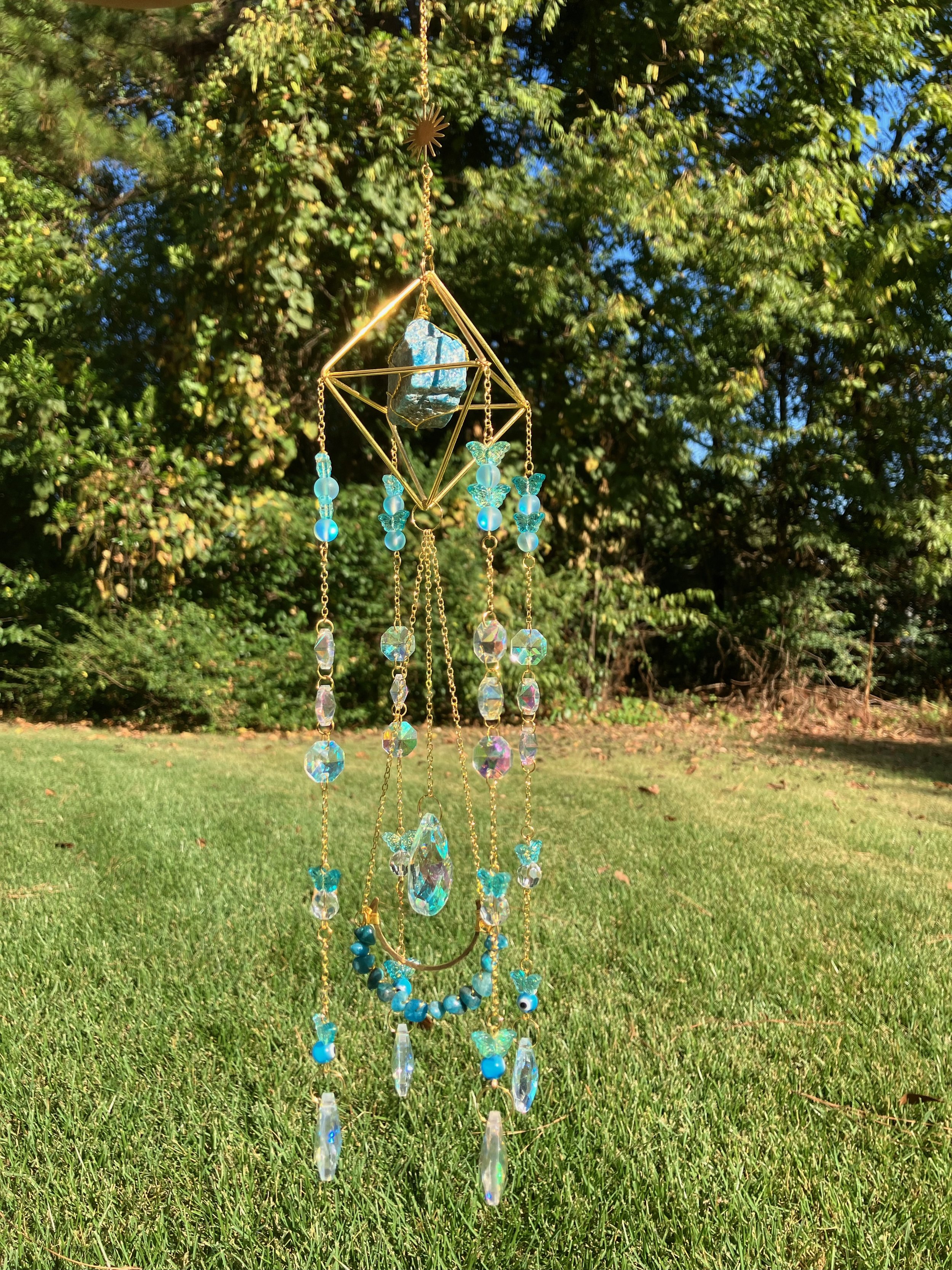 Blue Apatite Suncatcher