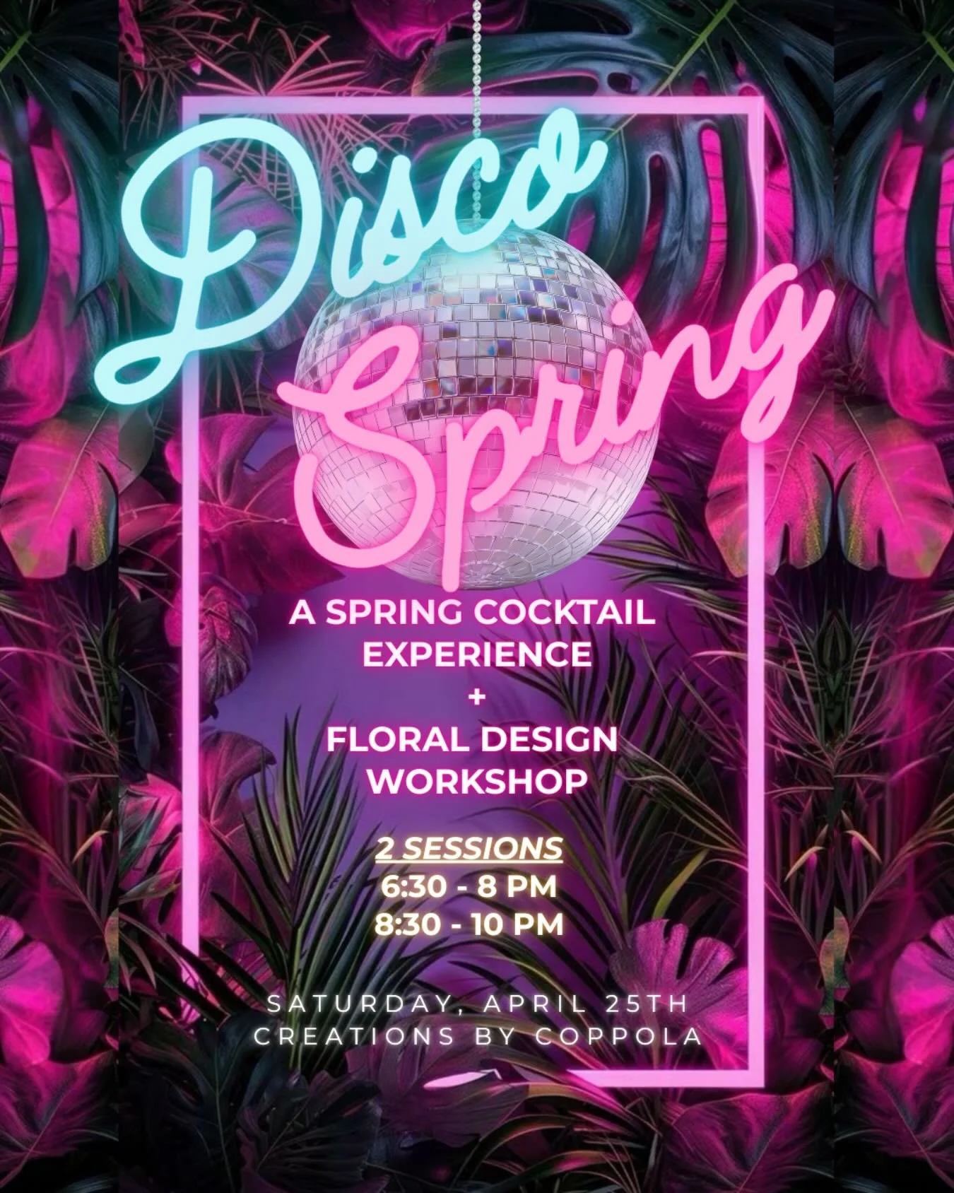 Spring Disco 🪩🌷
Flowers, cocktails, and a little disco energy. Come on baby 🕺

🔗 link in bio