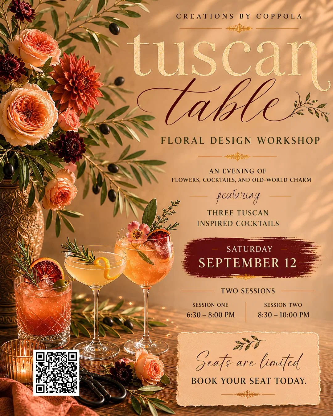 Tuscan Table: A Floral Design Workshop &amp; Cocktail Experience in Philadelphia 🍸🌿