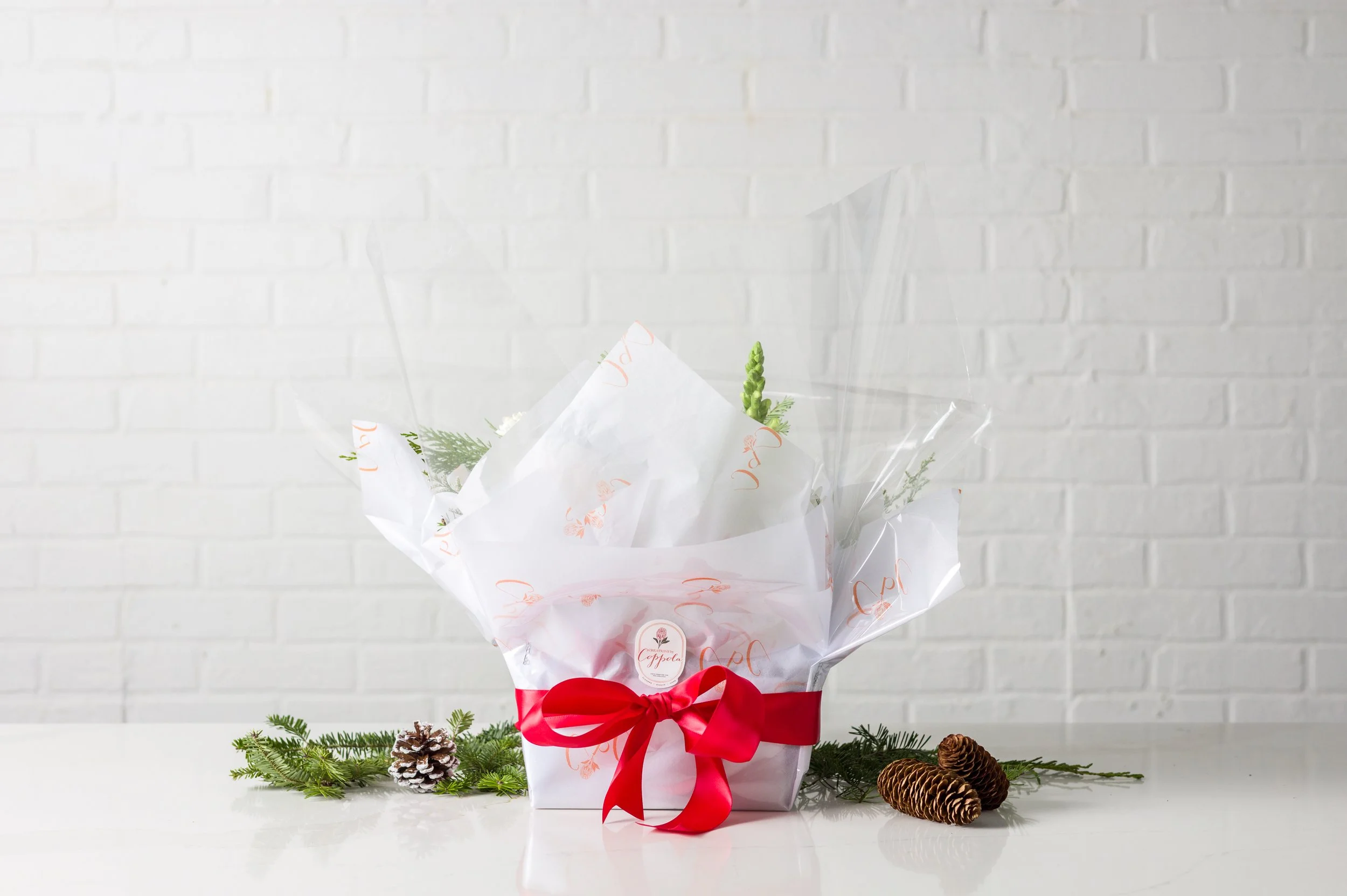 holiday festive flower arrangement