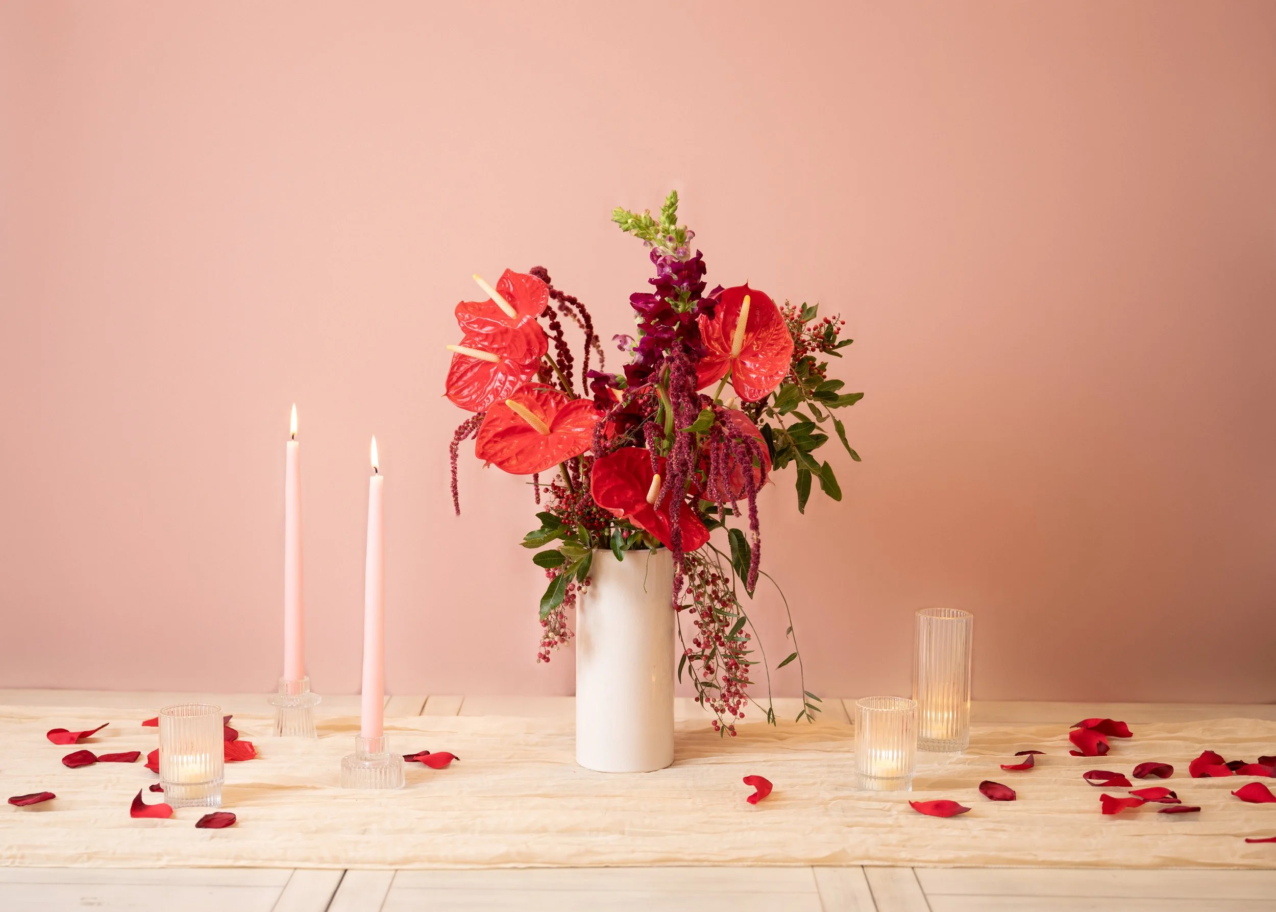 Valentine’s Day flowers, modern bouquet, romantic roses, floral arrangement, Philly flower delivery, South Philadelphia florist, Valentine’s gifts, handcrafted bouquet