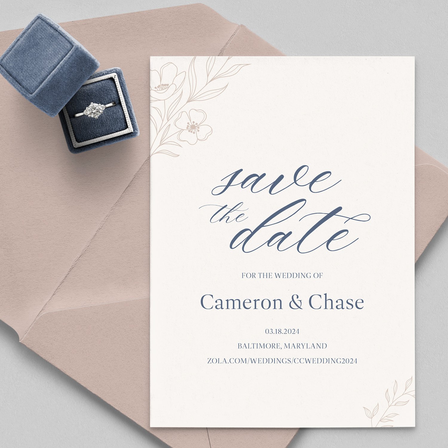 25 Wedding Save the Date Cards Personalised with Envelopes & FREE P&P