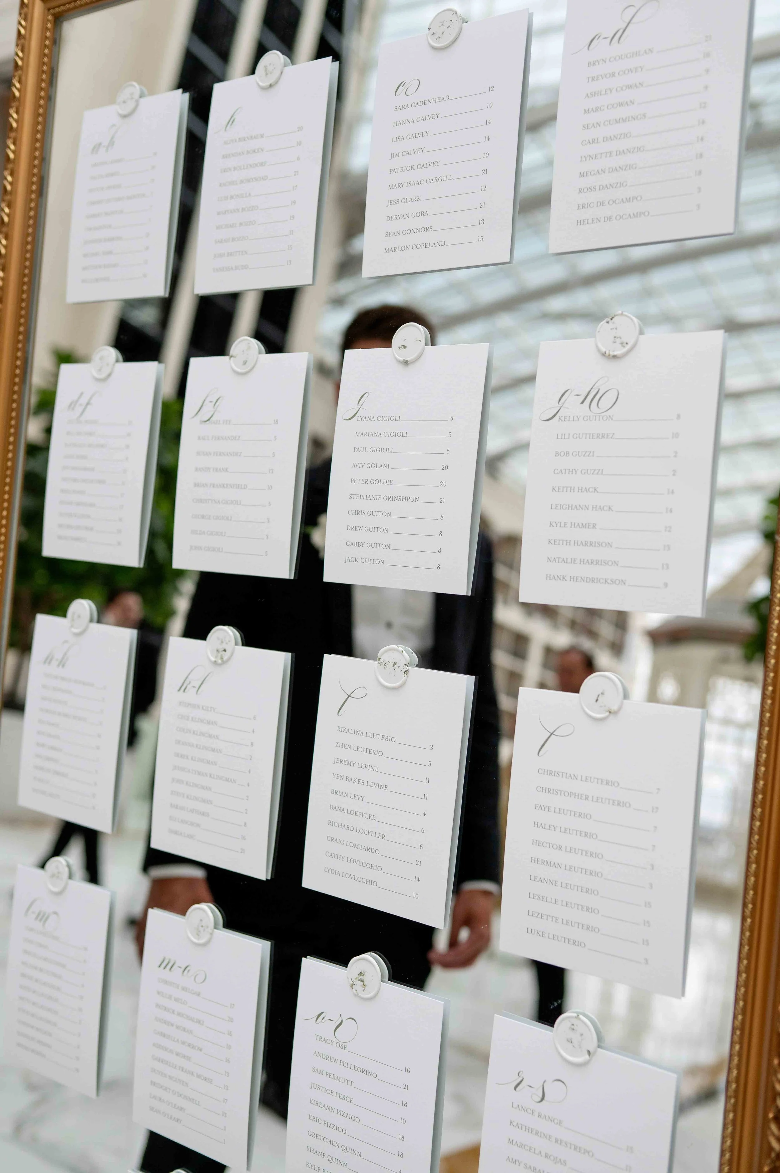 Guest escort mirror display with wax seals by EAlexDesigns