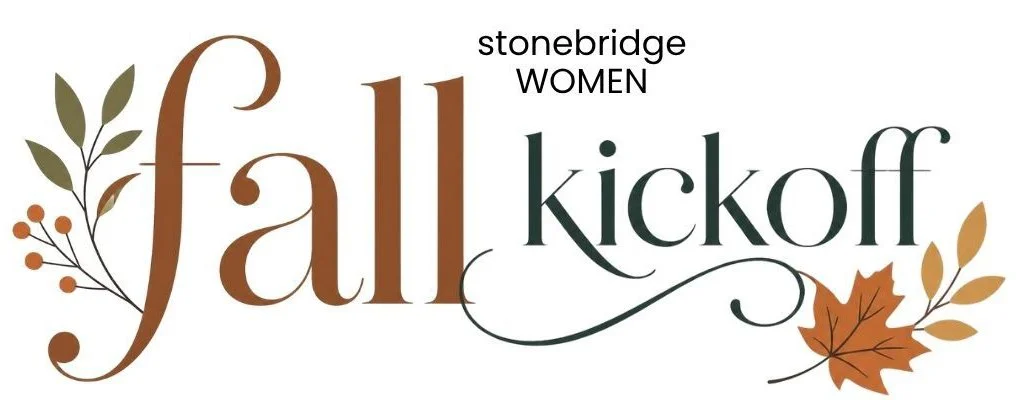 Fall kickoff event for Stonebridge Women with autumn leaves and plant decor.