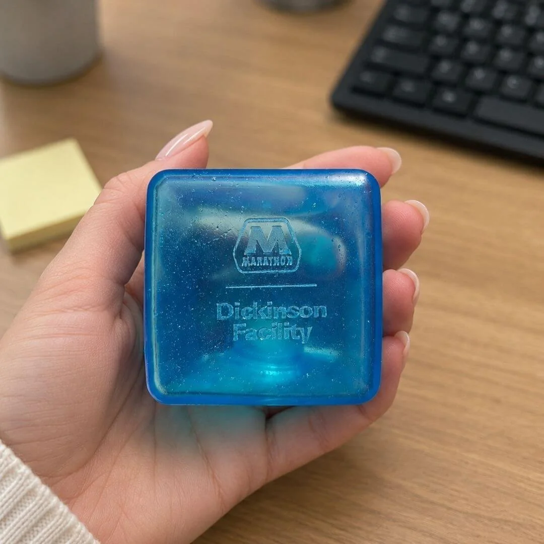 squishy cube custom embossed logo