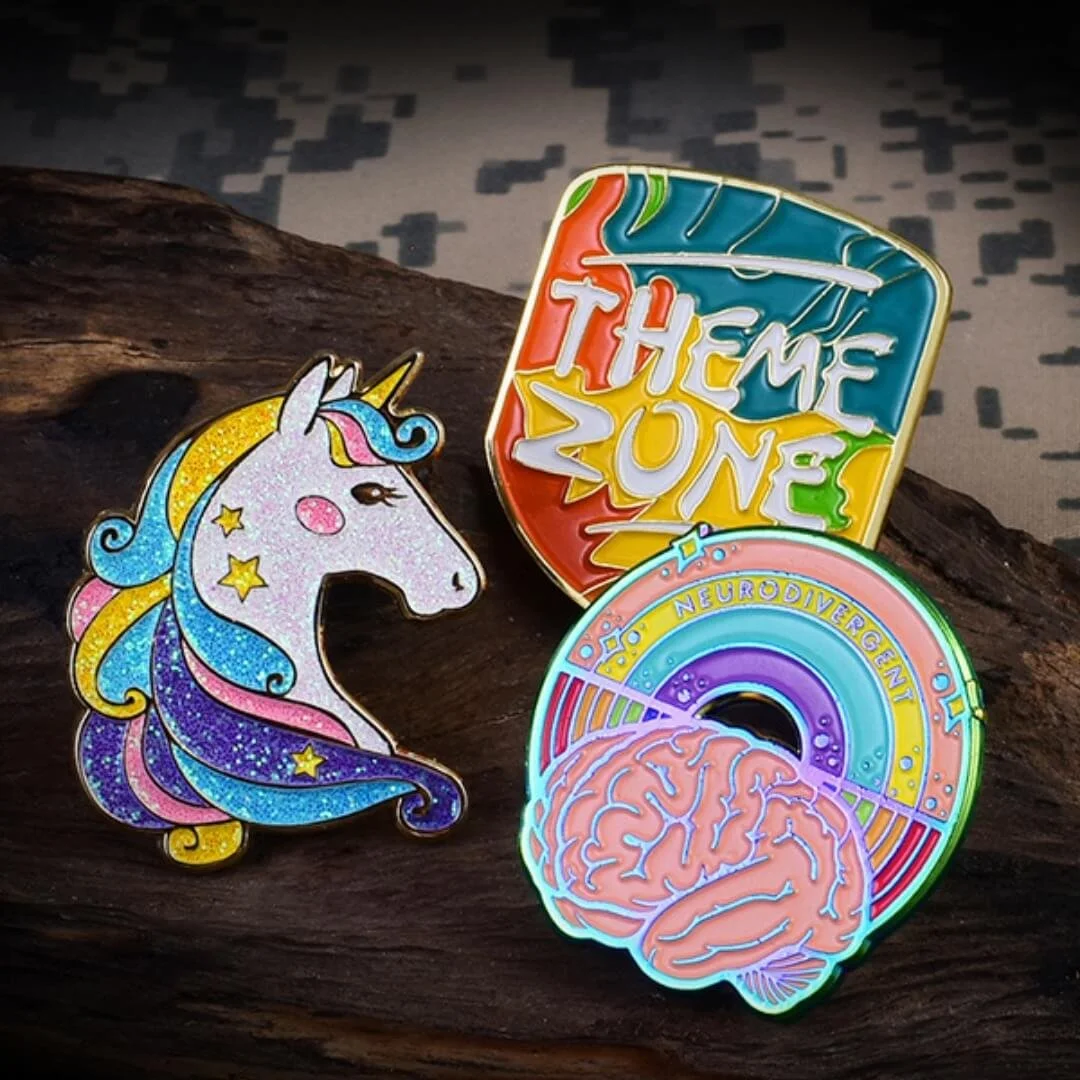 custom glitter enamel pins