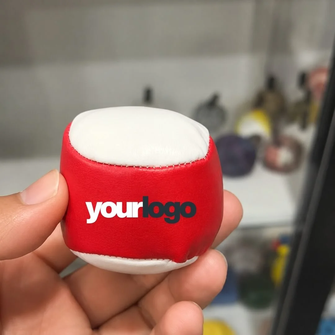 custom hacky sack red white with your logo