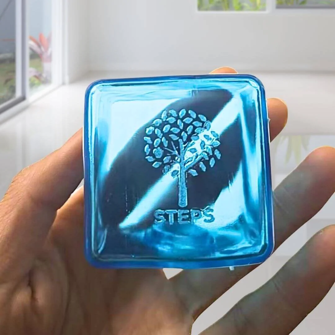 squishy cube embossed logo steps
