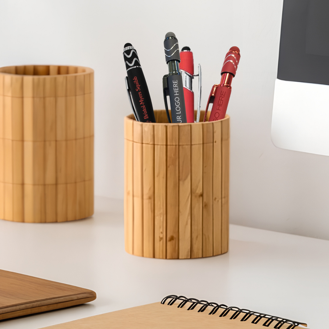 custom branded trade show pens that spin fidget