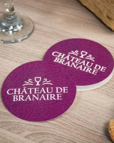 coasters as promotional products for brewery, winery, coffee shop