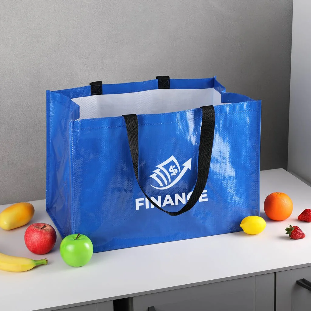 oversized custom laminate reusable grocery bag