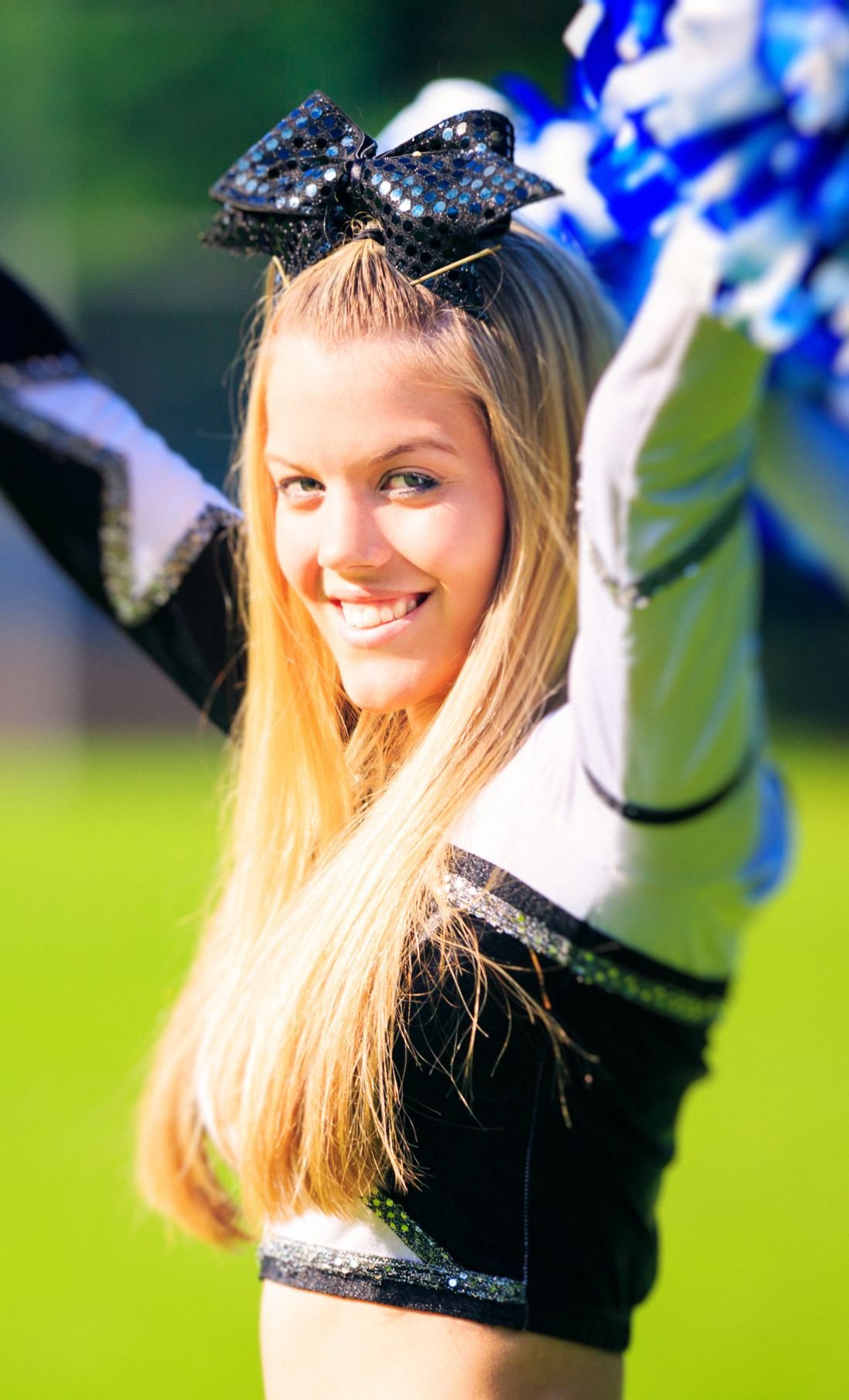 Poms  High-quality cheerleading uniforms, cheer shoes, cheer bows