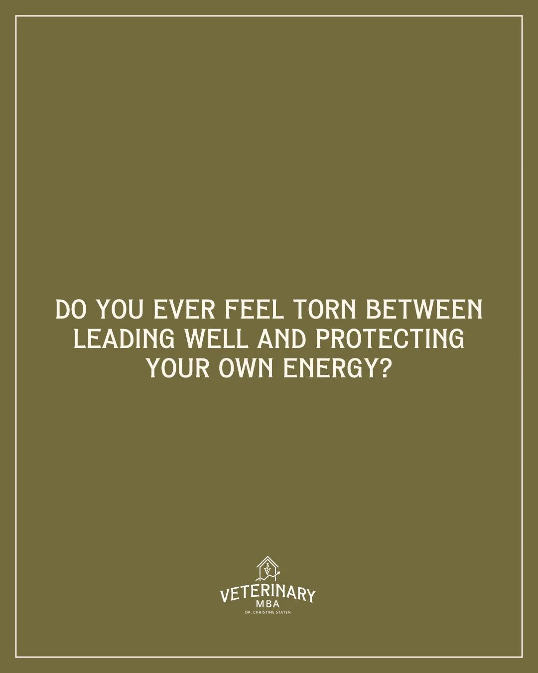 Veterinary leadership pulls at every part of you&hellip; clinical work&hellip; emotional labor&hellip; tough conversations&hellip; unexpected fires.

 And somewhere in all of that, it is easy to forget that your energy matters too.

But the truth is&