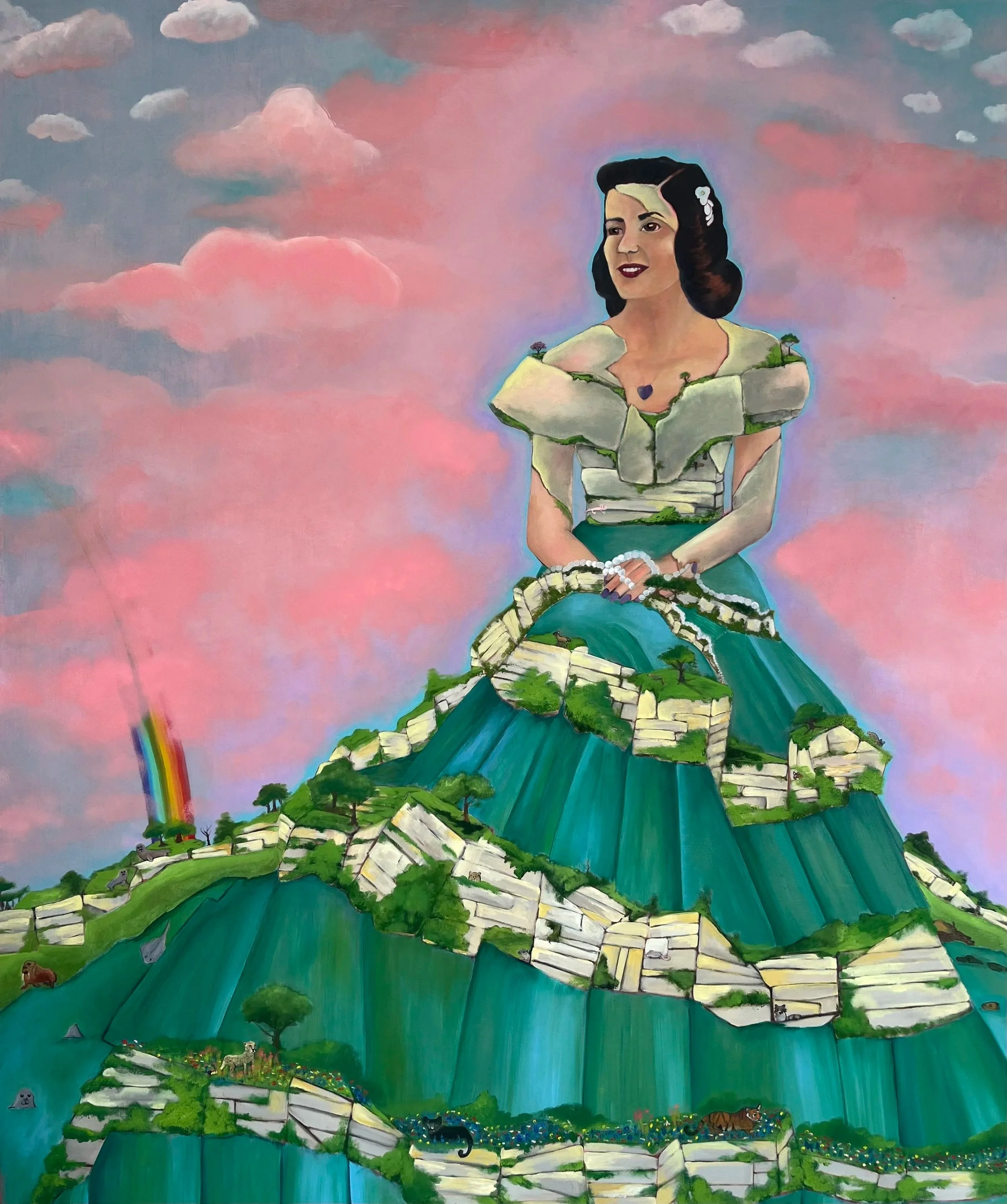 Sold - Virginia is a 5'x6' oil painting.  Available to view at Fern's Gallop. Houston, TX