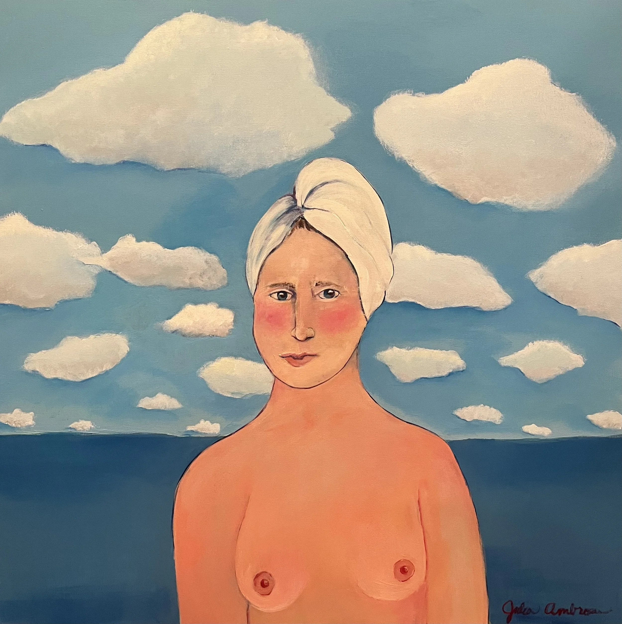 Sold - Beach Babe - 30"x30" painting on canvas
