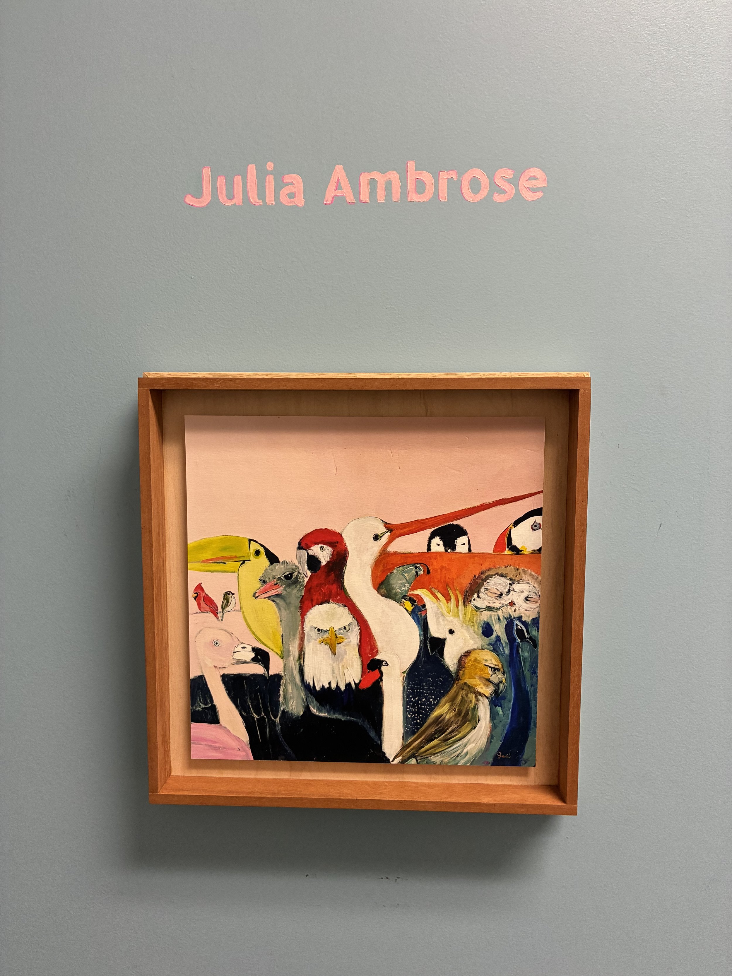 Framed Birds in the bathroom
